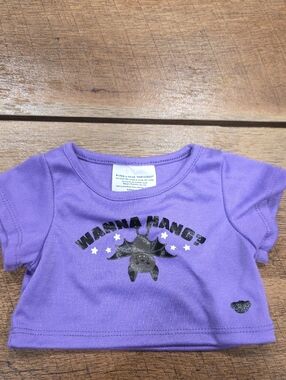 Build -a-bear Purple Tee with Bat Graphic